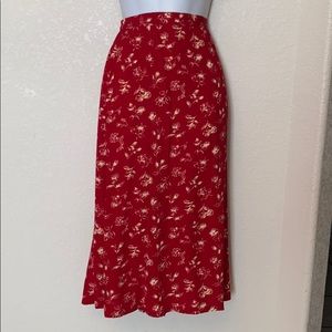 Vintage Susan Bristol red floral skirt